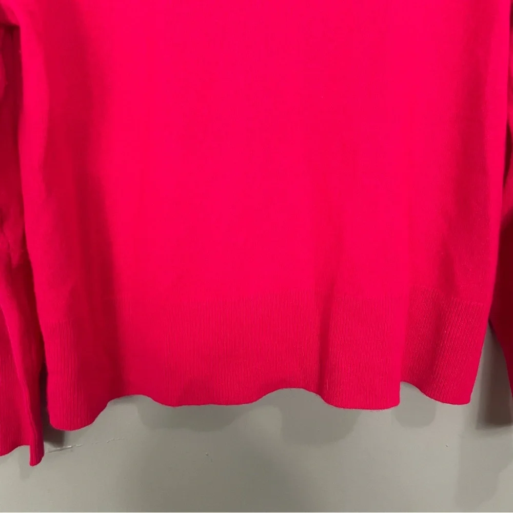 JCrew Cashmere Sweater Classic Fit Crewneck Pink Fuchsia Magenta Women Sz Large - Picture 5 of 11